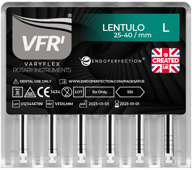 VaryFlex VFRI Rotary Instruments Lentulo SSt Non-Sterile Rotary Instrument 25-40